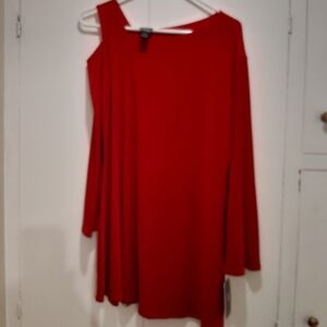 CLARA SUNWOO Vibrant Red Sleeveless Top Size L NWT